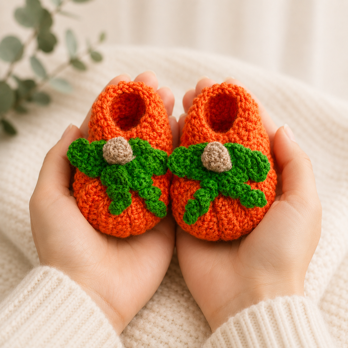 Pumpkin Baby Booties Crochet Pattern PDF – 3 Sizes