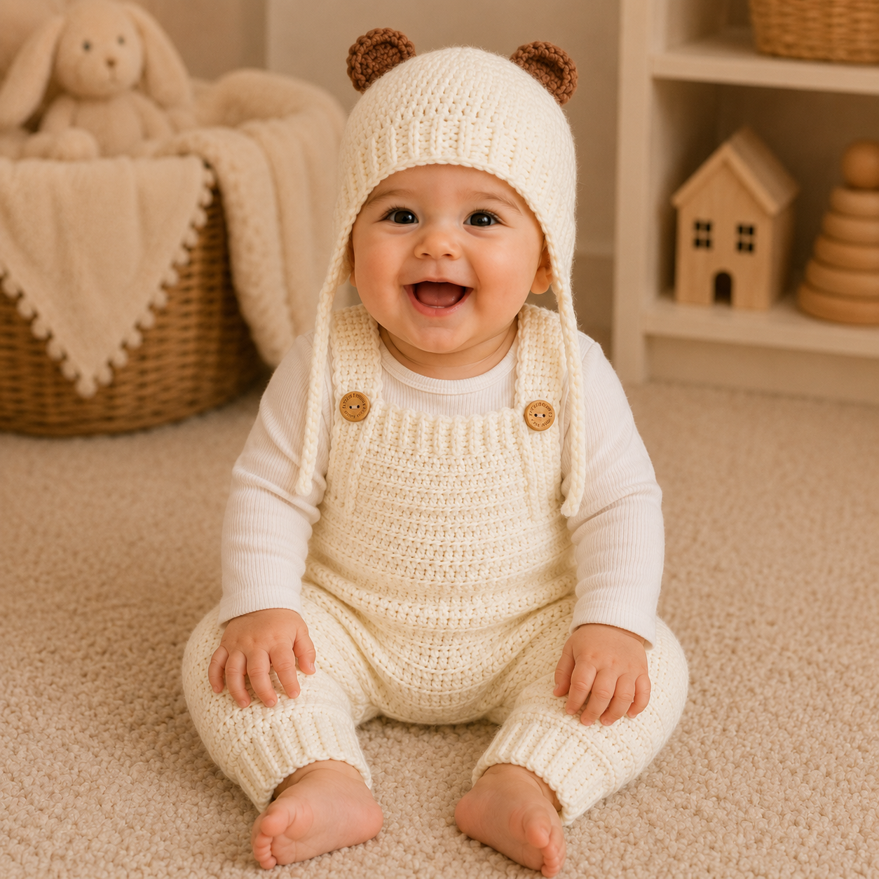 Crochet Teddy Themed Baby Clothes Bundle