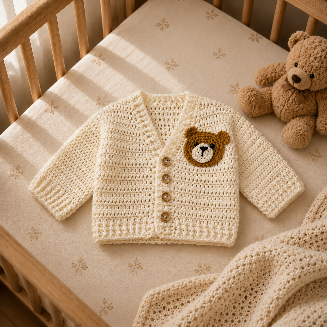 Crochet Teddy Themed Baby Clothes Bundle