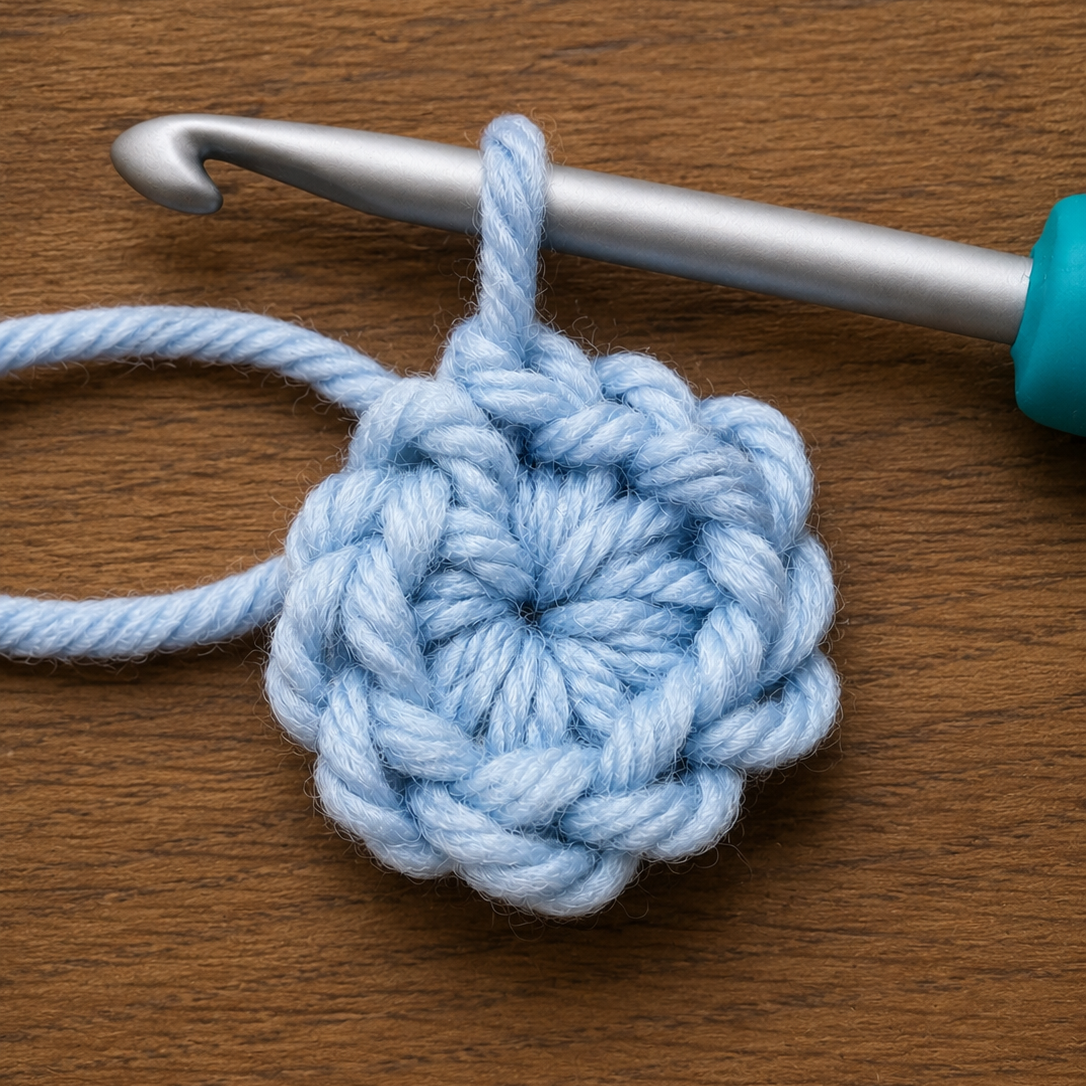 crocheted magic ring