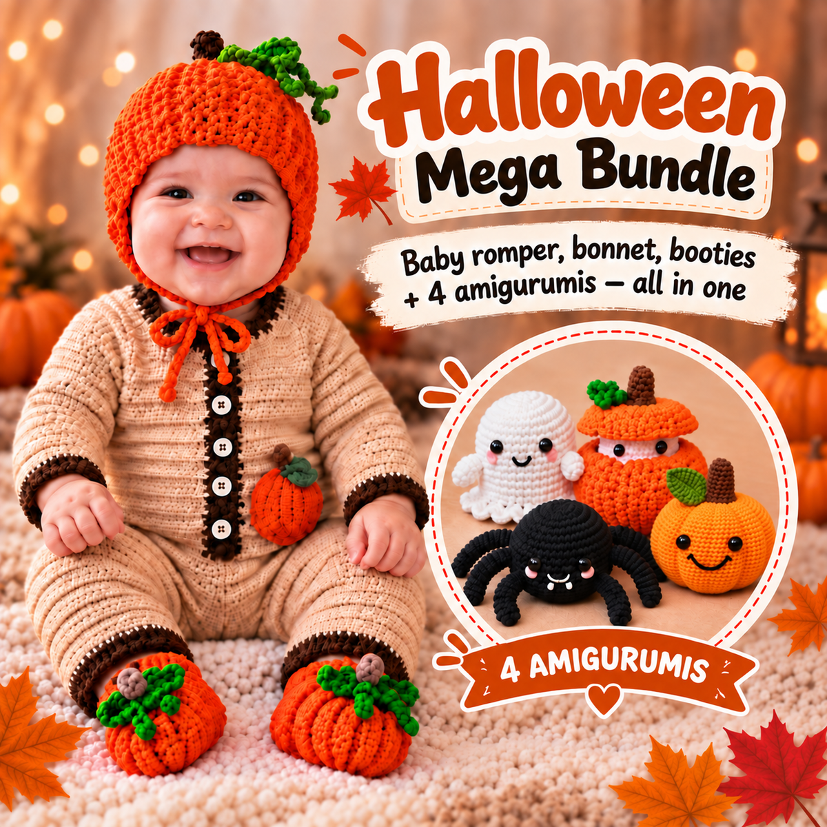 Halloween & Autumn Crochet Mega Bundle - 7 PDF Patterns