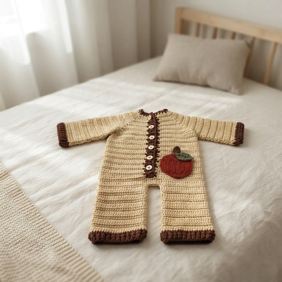 Baby Pumpkin Romper Crochet Pattern PDF - 3 sizes