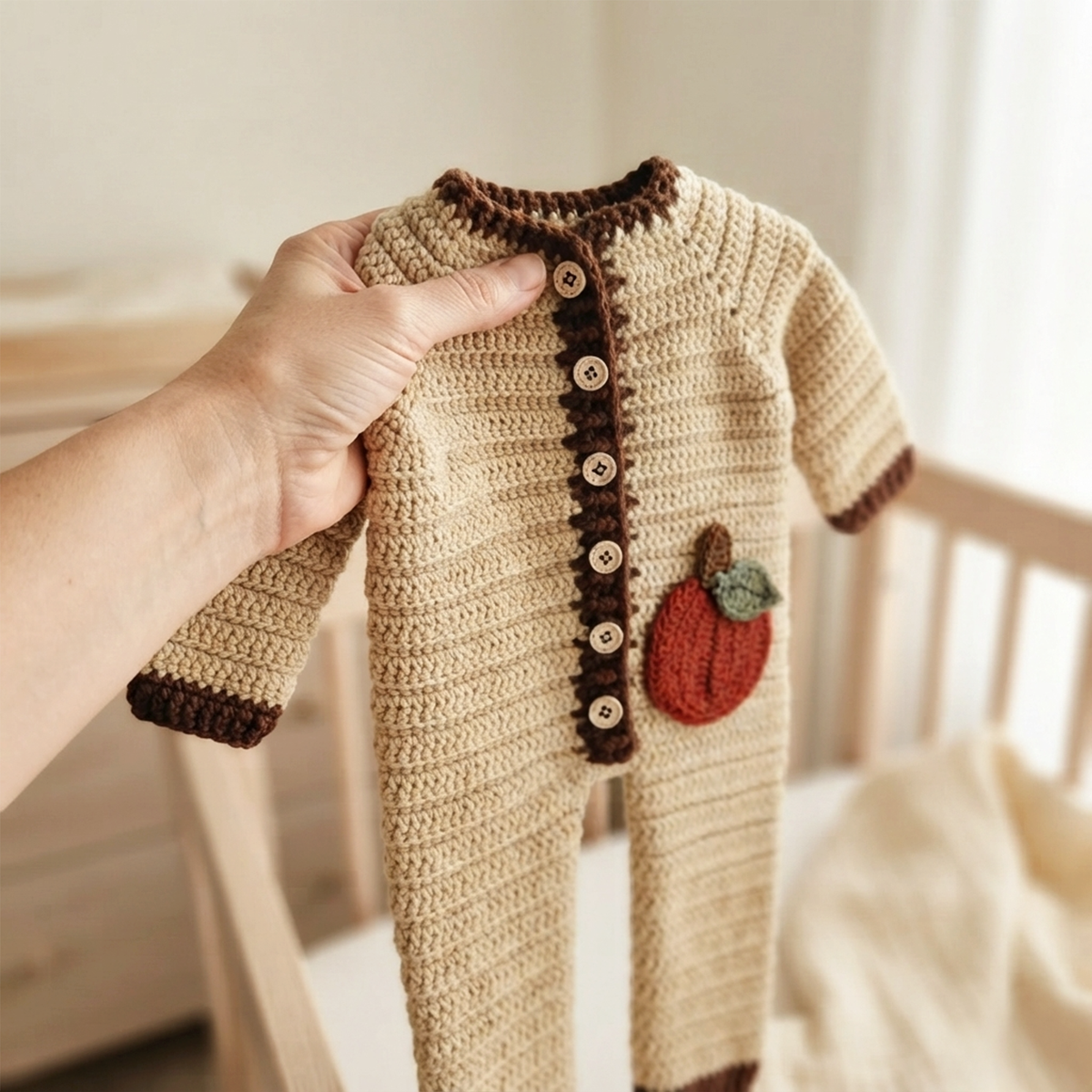 Baby Pumpkin Romper Crochet Pattern PDF - 3 sizes