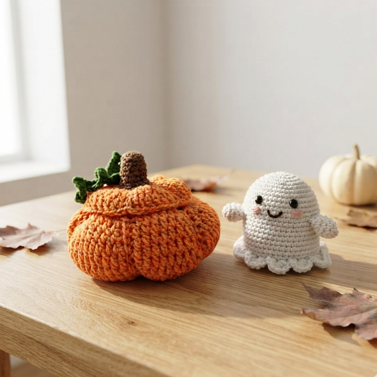 Boo the Ghost & Pumpkin 2-in-1 Amigurumi Crochet Pattern