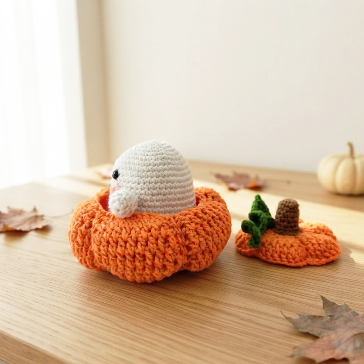 Boo the Ghost & Pumpkin 2-in-1 Amigurumi Crochet Pattern