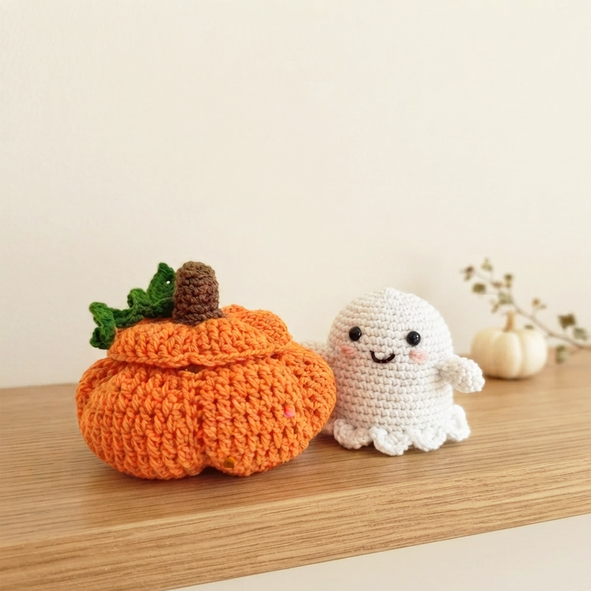 Boo the Ghost & Pumpkin 2-in-1 Amigurumi Crochet Pattern