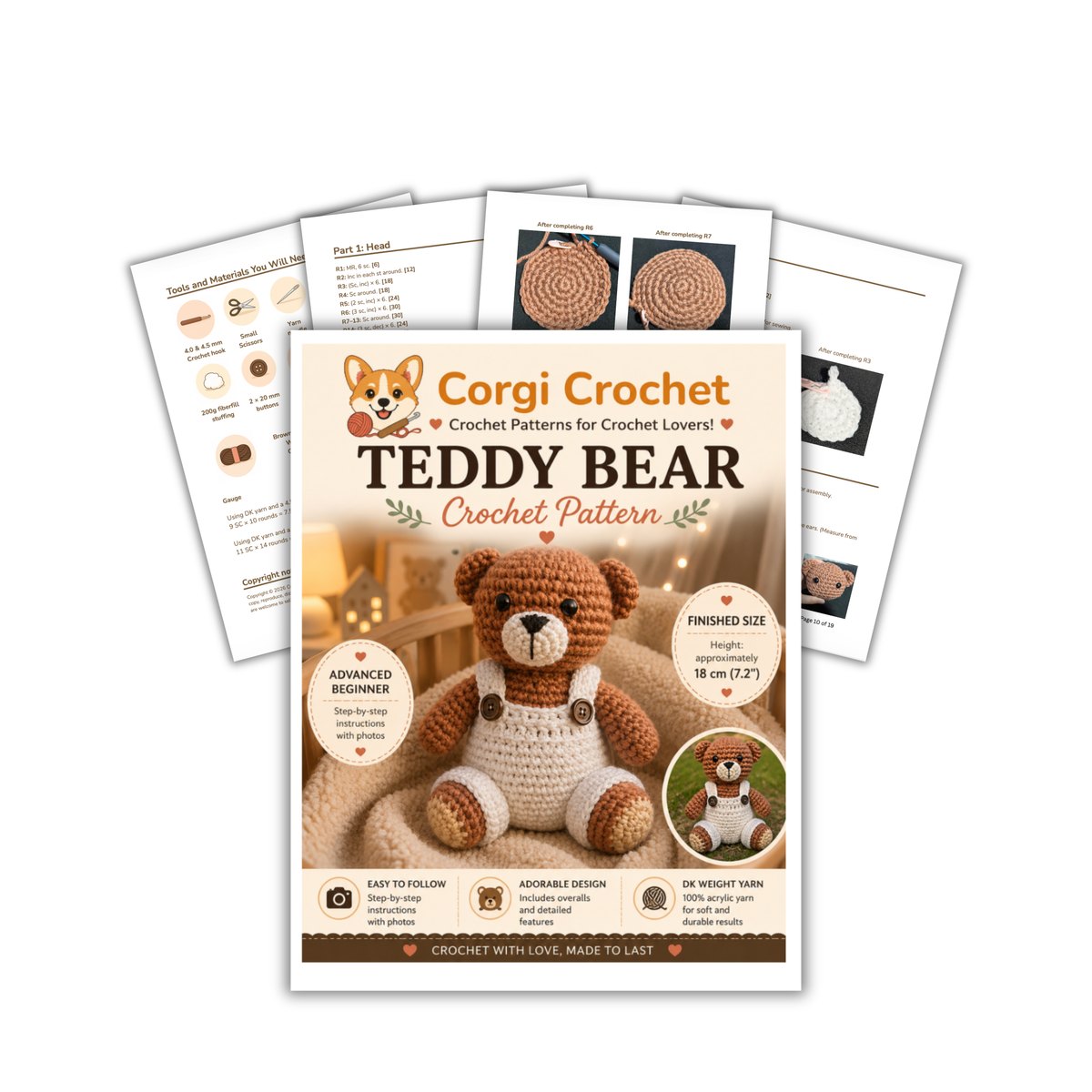 Oliver - The Teddy Bear Amigurumi Crochet Pattern