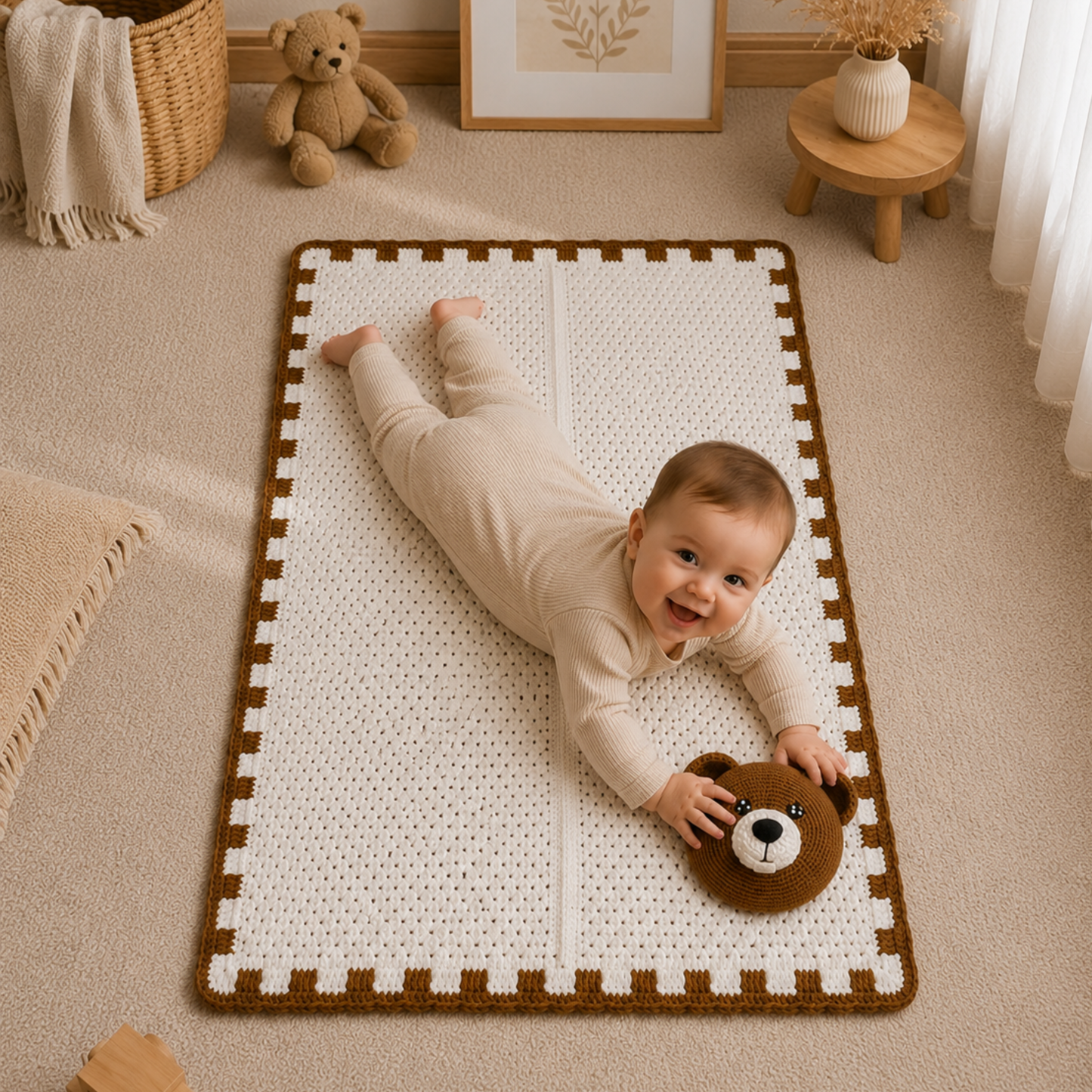 Snuggle Bear Blanket Crochet Pattern