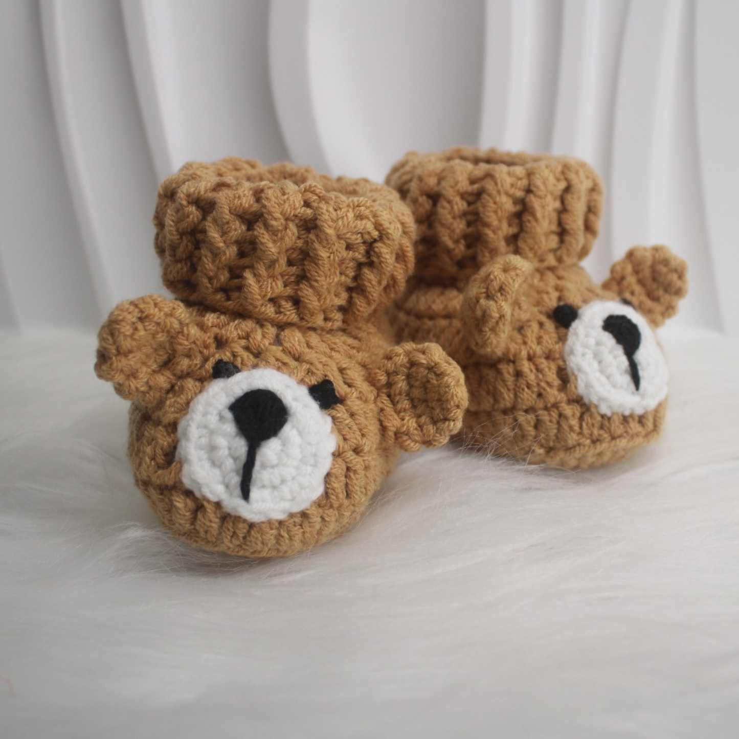 Baby Teddy Bear Booties Crochet Pattern