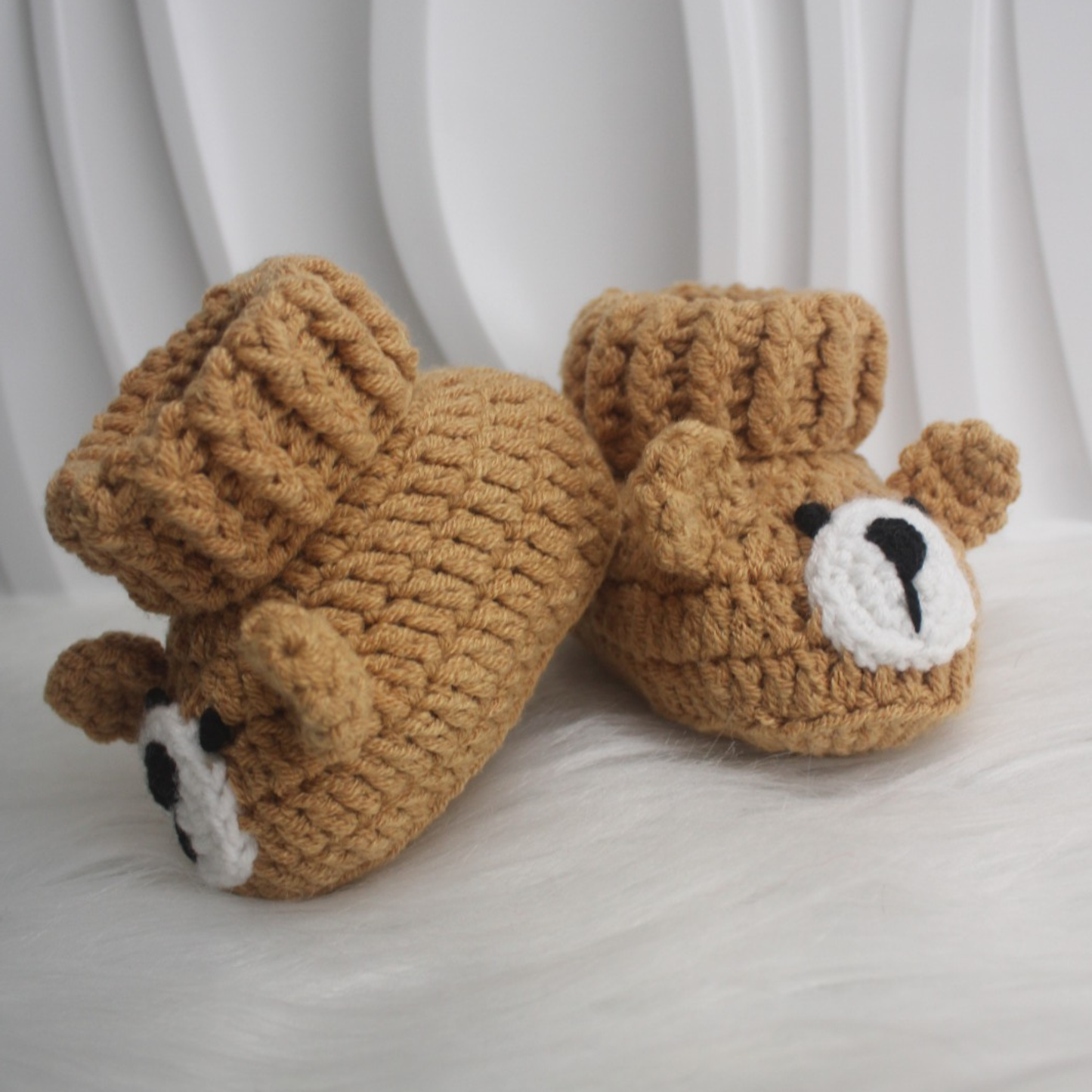 Baby Teddy Bear Booties Crochet Pattern