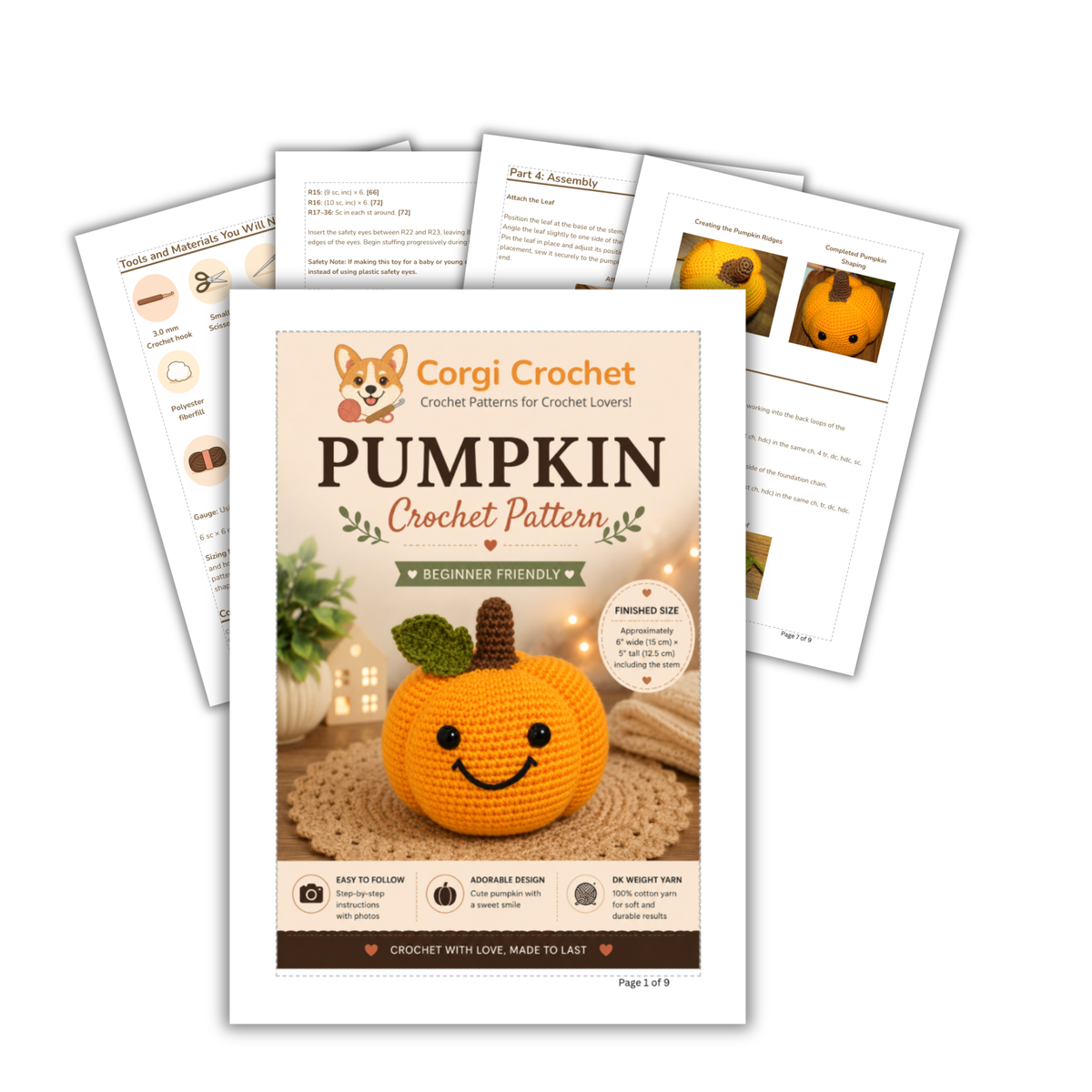 Patch the Pumpkin Crochet Pattern PDF