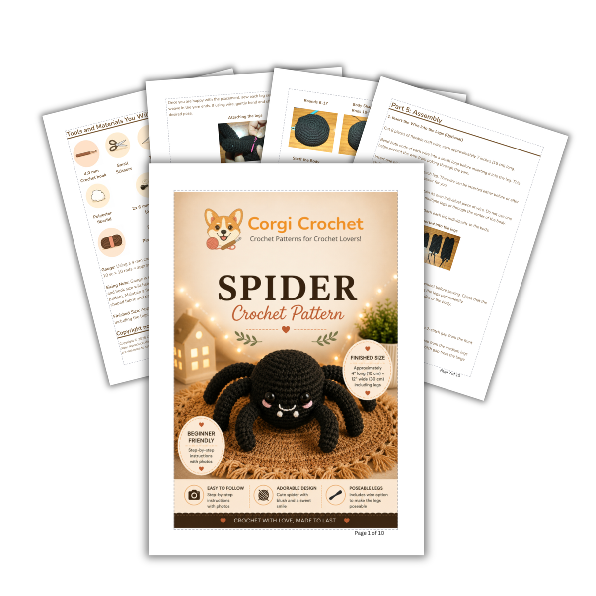 Webby the Spider Amigurumi Crochet Pattern PDF